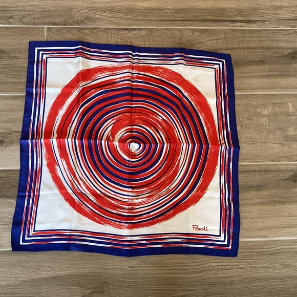 Vintage Paoli circular swirl brushstroke print scarf - Picture 1 of 3